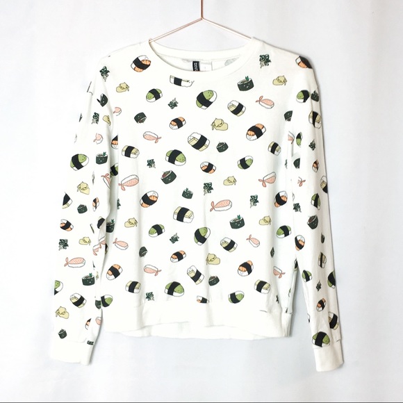 H&M Tops - H&M | Cartoon Smiley Sushi Sweatshirt Top